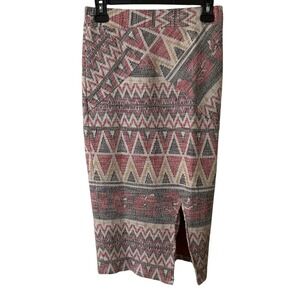 Free People Size XS Aztec Print Pencil Skirt Business Casual Boho